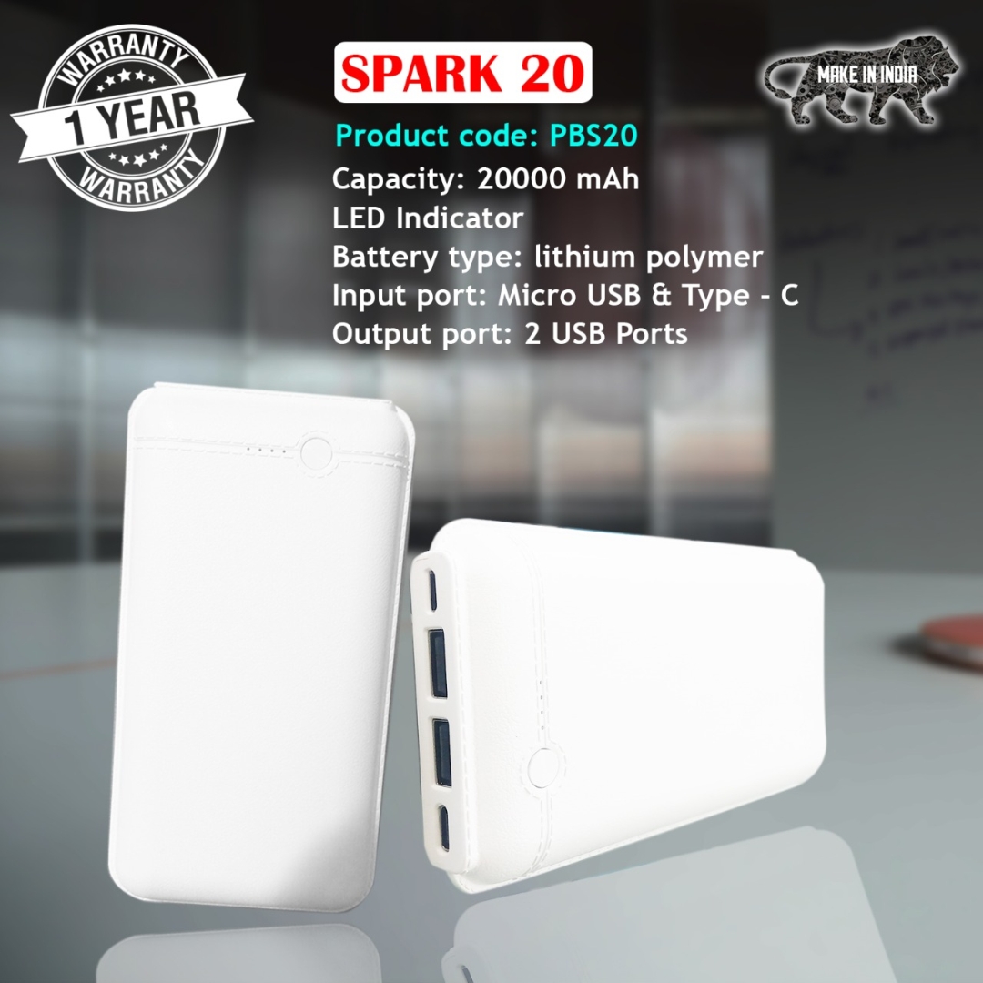 Spark 20 Portable 20000mAH Power Bank