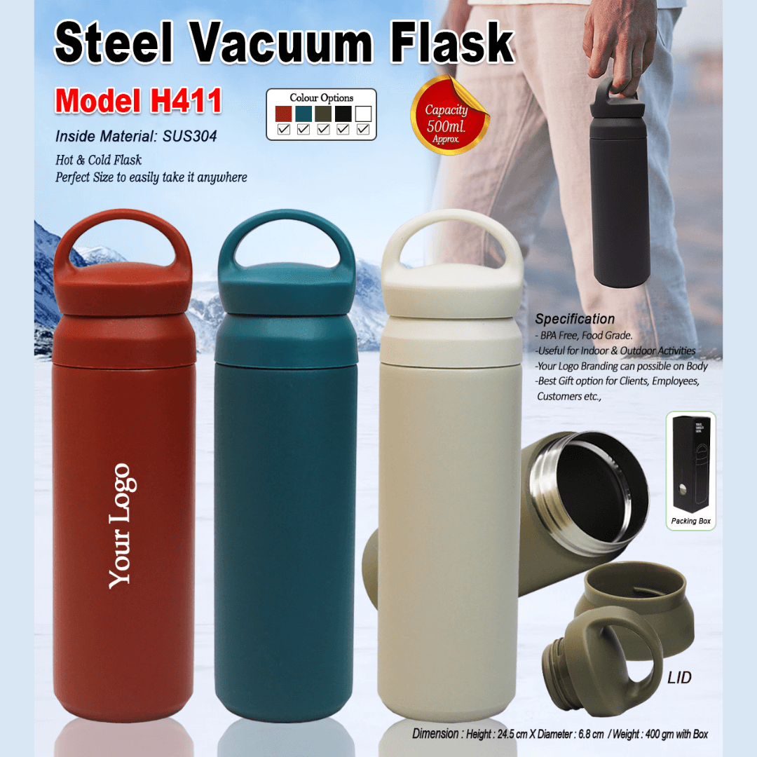 Steel Hot & Cold Vacuum Flask H-411