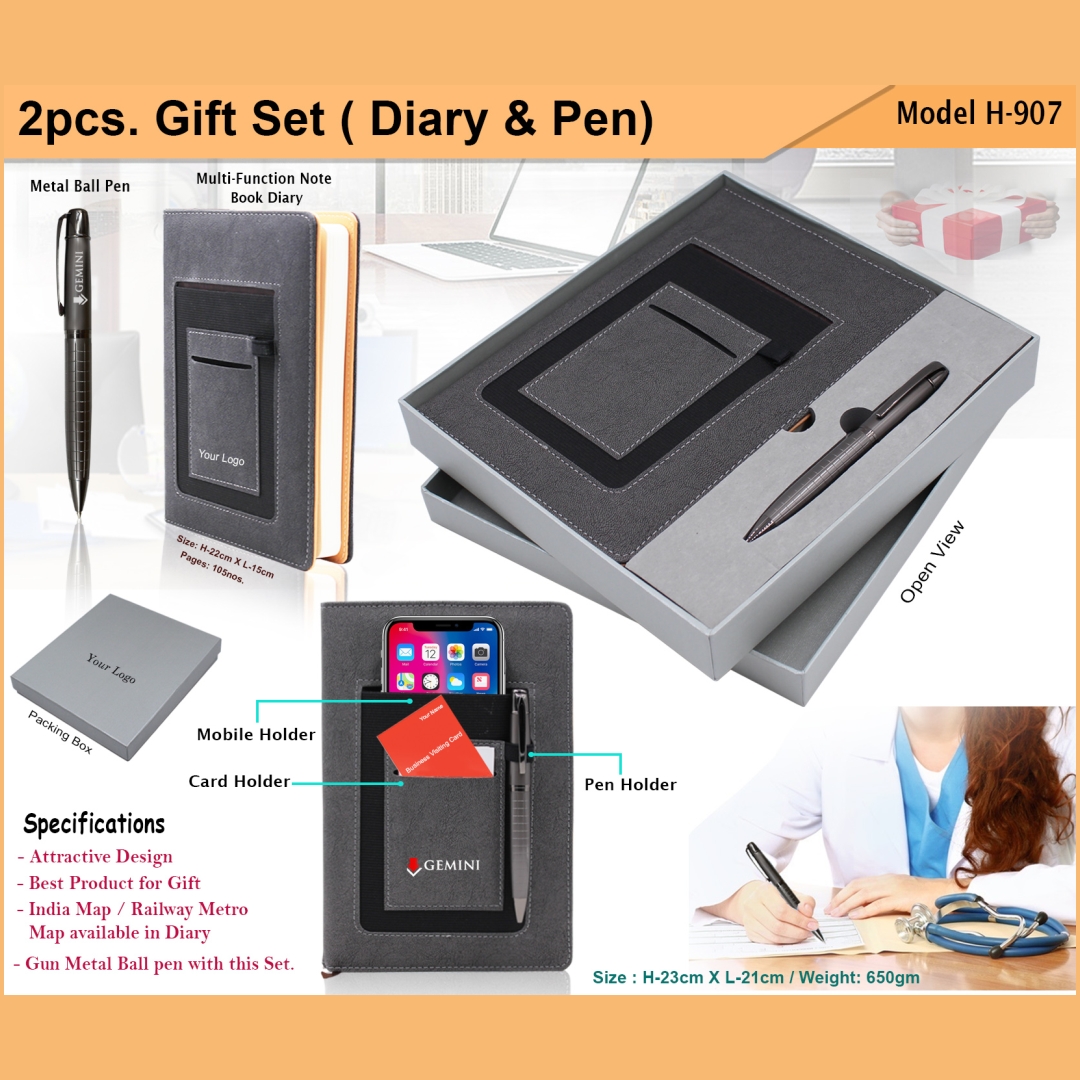 2 in 1 Gift Set - Diary and Pen 907