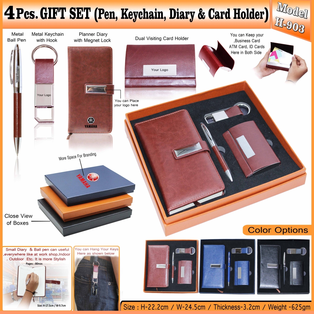 4 in 1 Gift Set - Pen, Keychain, Diary and Card Holder 903