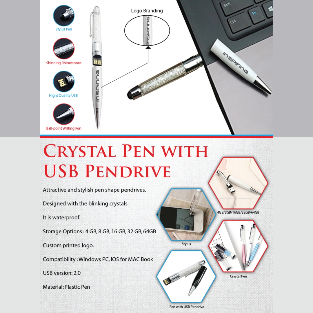 Crystal Pen with USB Pendrive