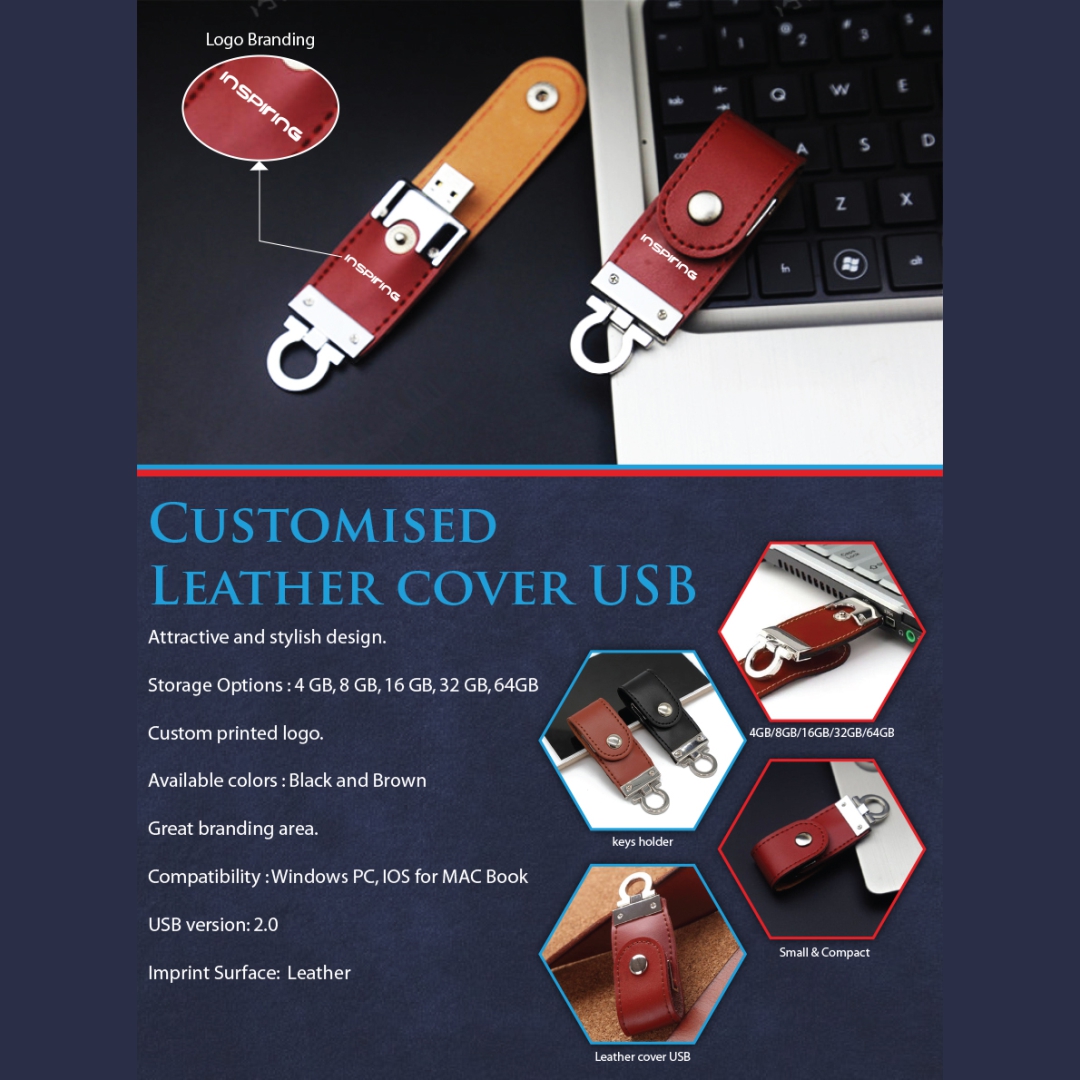 Leather Key Ring USB Pendrive