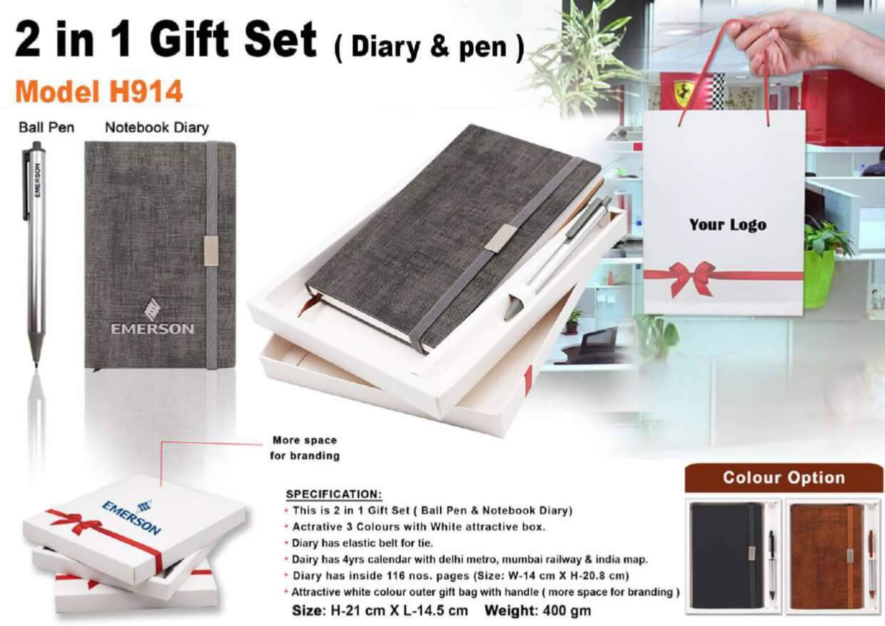 2 in 1 Gift Set Diary and Pen 914
