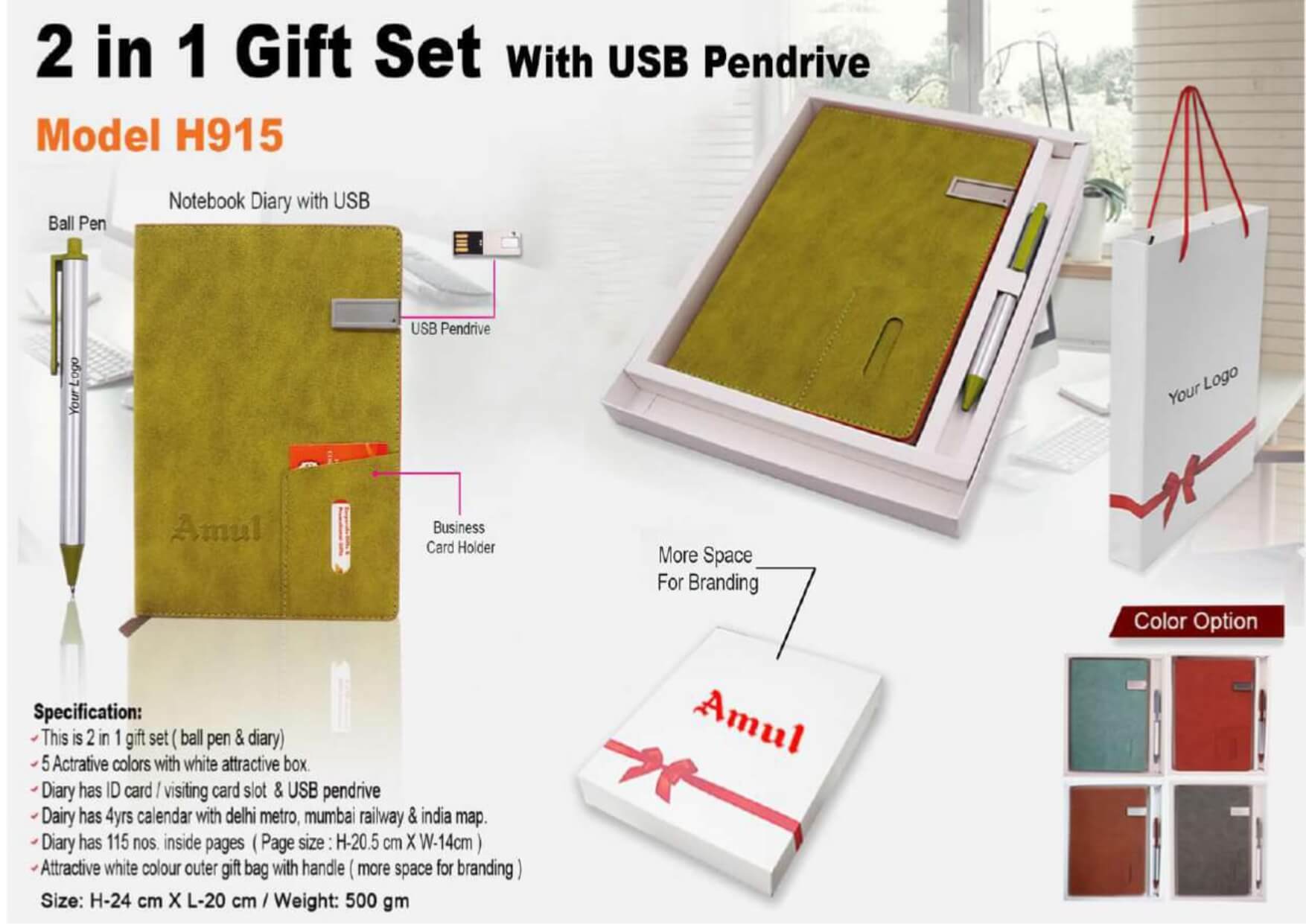 2 in 1 Gift Set Diary and Pen 915